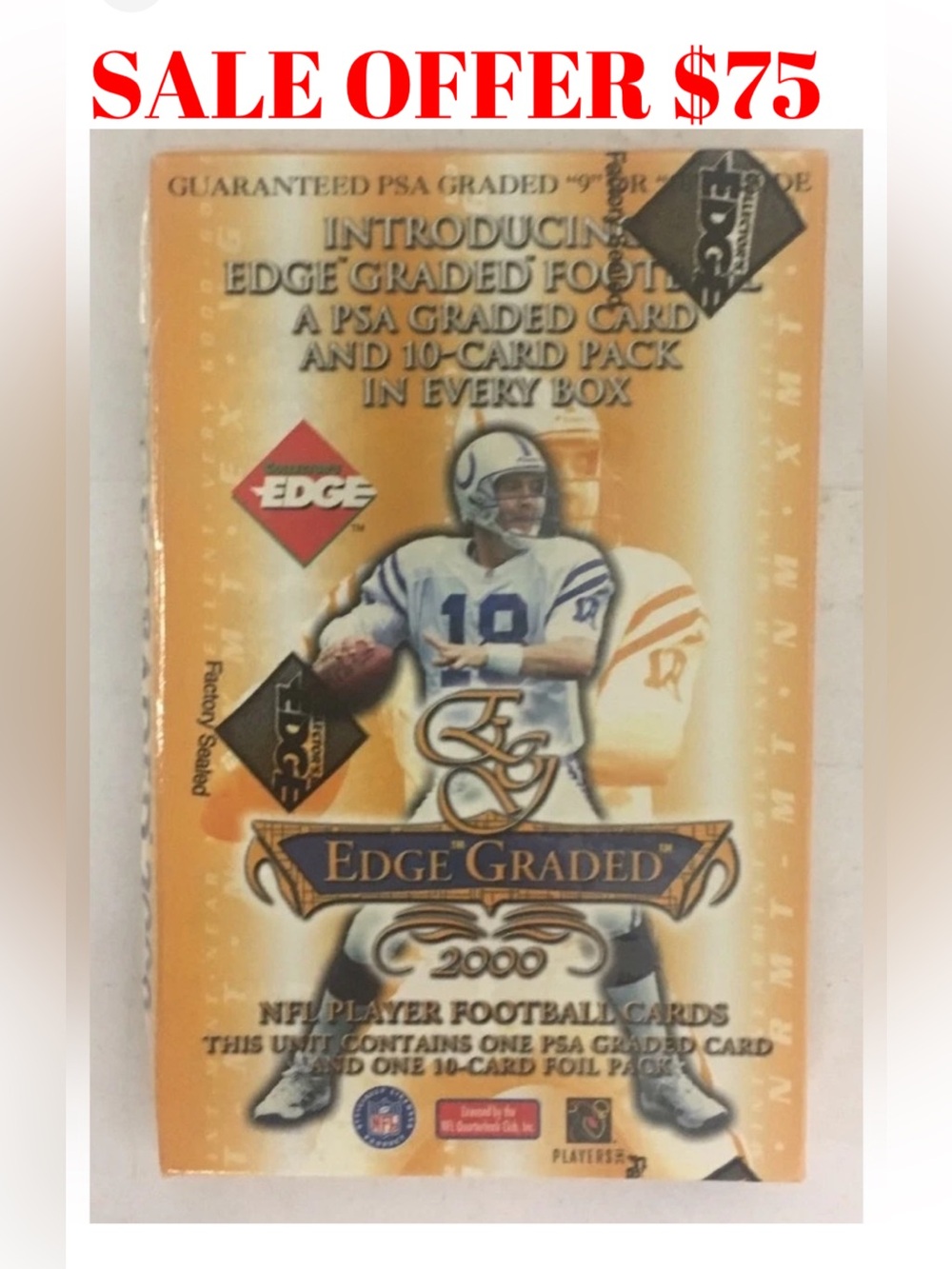 Edge 2000 Factory Sealed NFL Football Card Pack 1 PSA Graded Card Per Pack